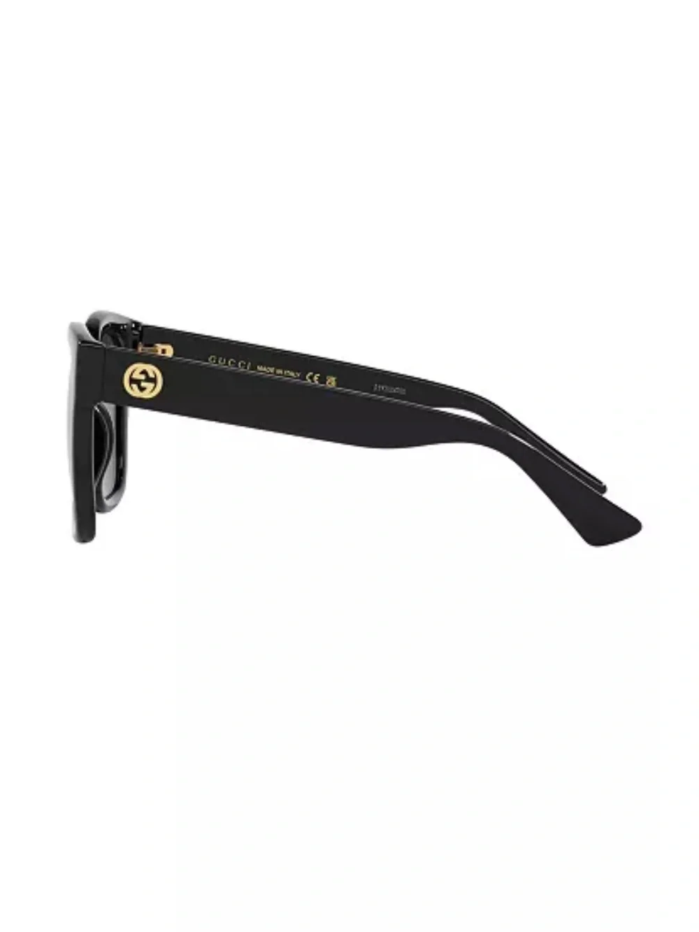 Gucci Black Square Women's Sunglasses with Gold Logo Accent Gucci GG1338S 001